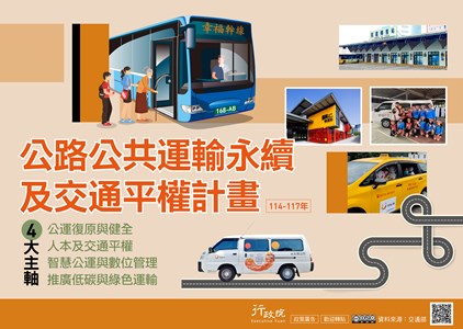 「公路公共運輸永續及交通平權計畫」促進低碳與綠色運輸、落實人本與交通平權理念