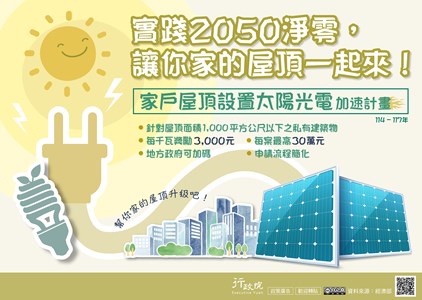 與地方政府持續溝通 積極推動「家戶屋頂設置太陽光電加速計畫」