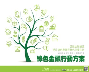綠色金融行動方案，促進金融資源，挹注綠色產業與綠色消費生活，創造金融實體產業社會環境三羸